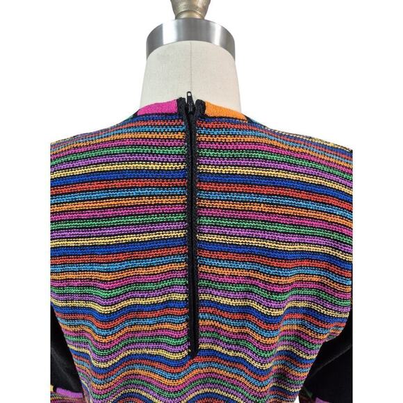 VTG 80s 90s  Antonella Preve Colorful Striped Sweater Sz S - Picture 6 of 11